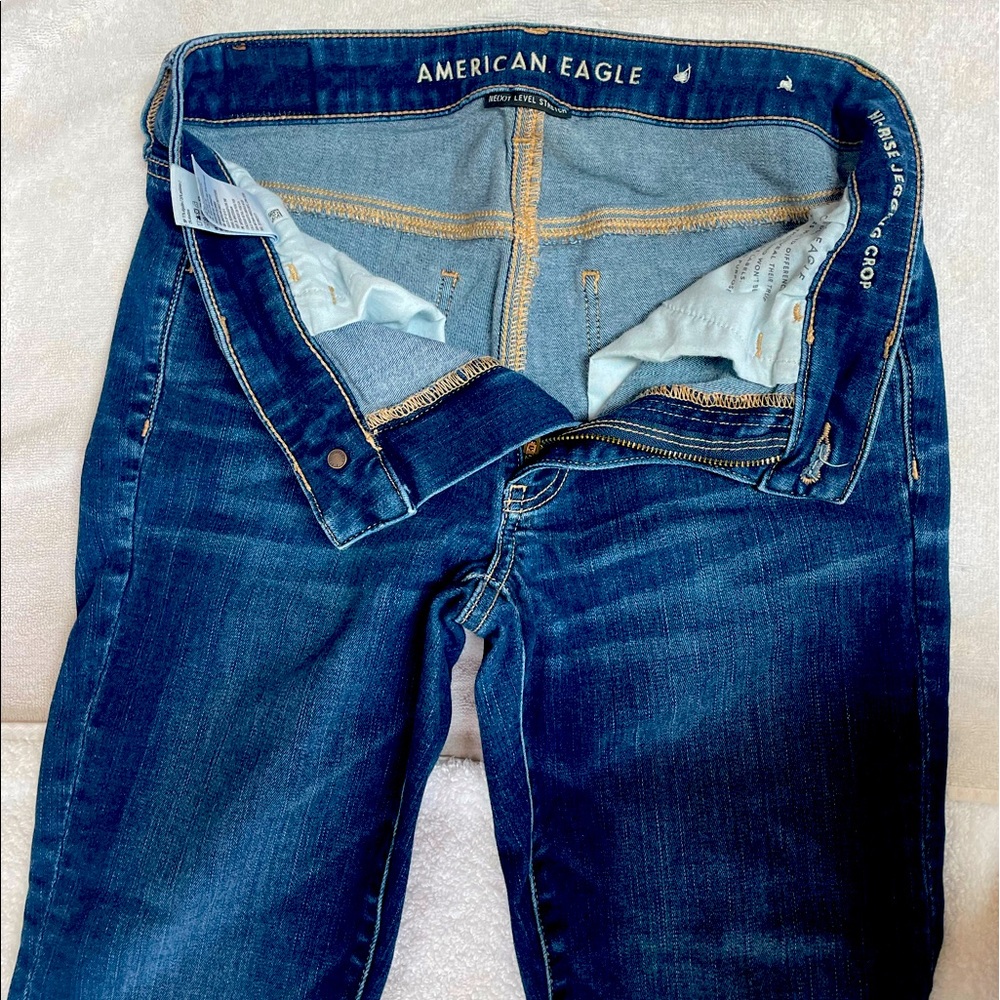 American Eagle hi rise begging crop size 6 regular worn once